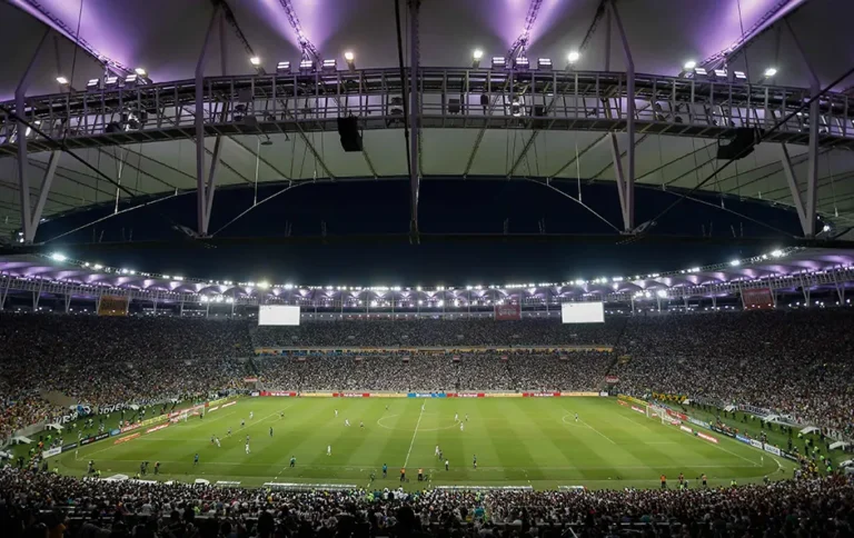 LED stadium lighting for football pitch with broadcast-ready vertical illuminance