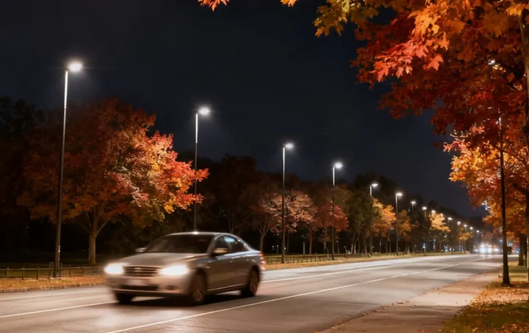 LED street lighting on main road with SL-series luminaires