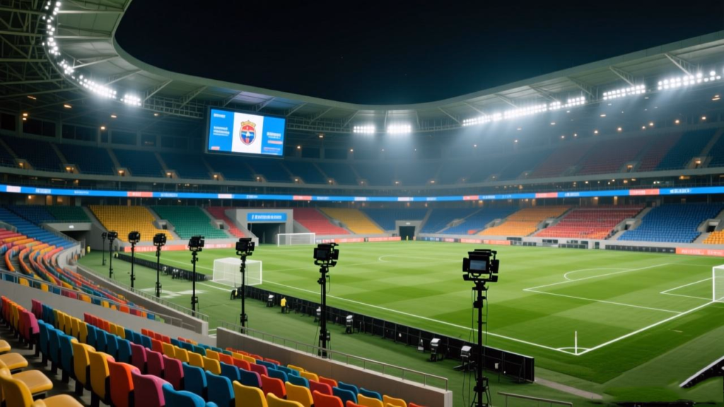 horizontal vs vertical illuminance comparison on a football pitch