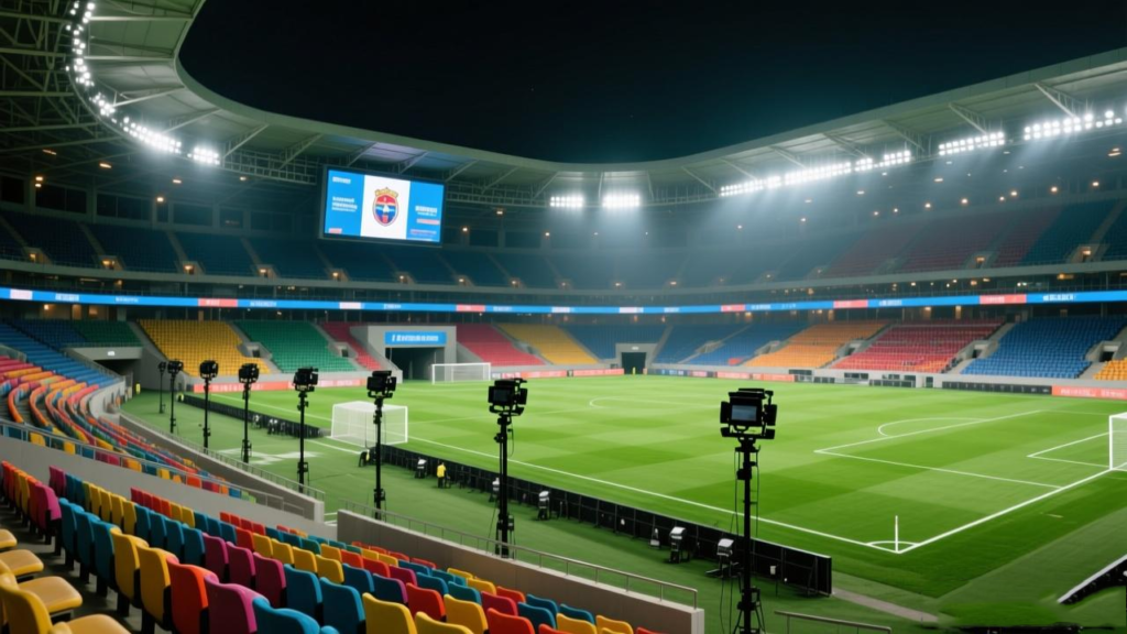 horizontal vs vertical illuminance comparison on a football pitch