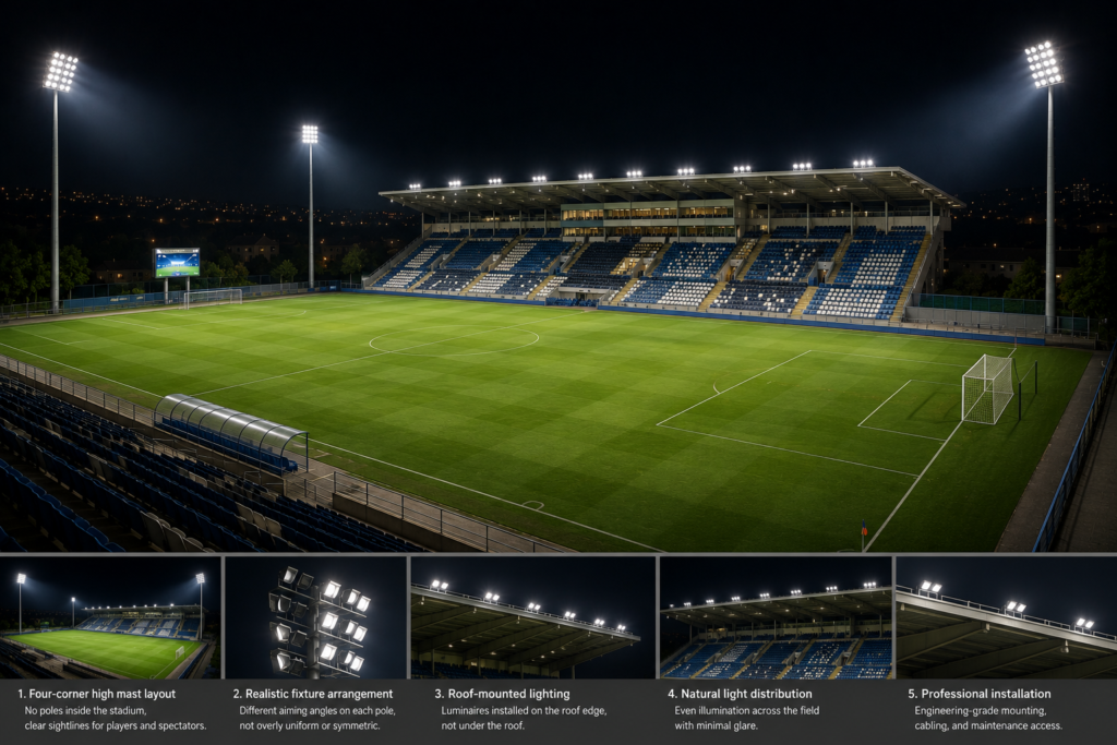 An assessment is required before upgrading or renovating stadium lighting.