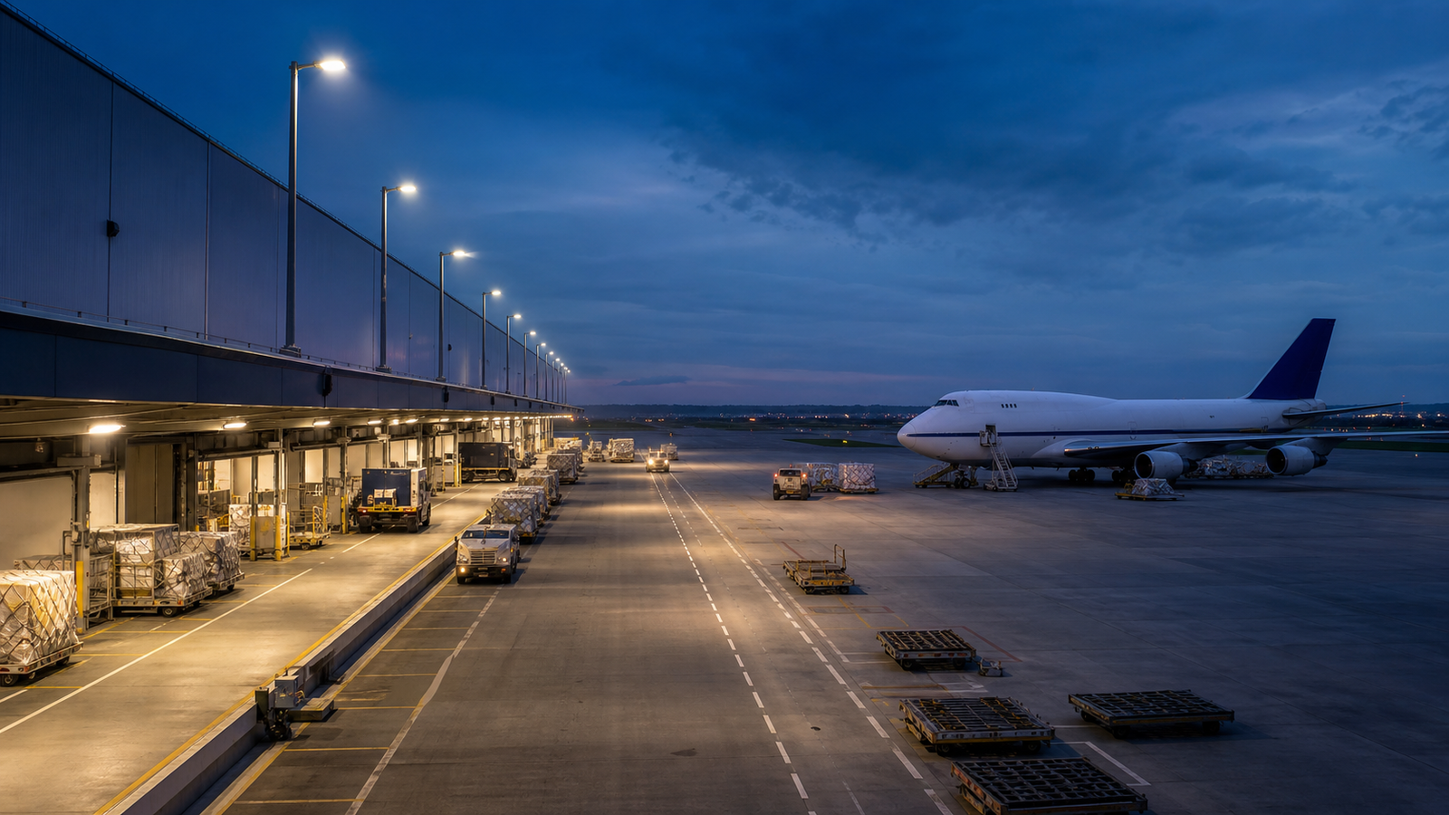 Warehouse-to-Apron Transition Lighting
