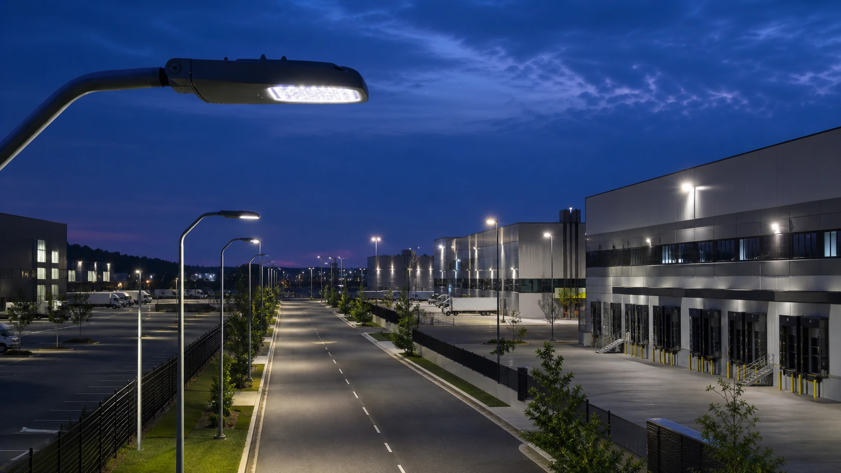 Industrial Park Road Lighting real-site reference