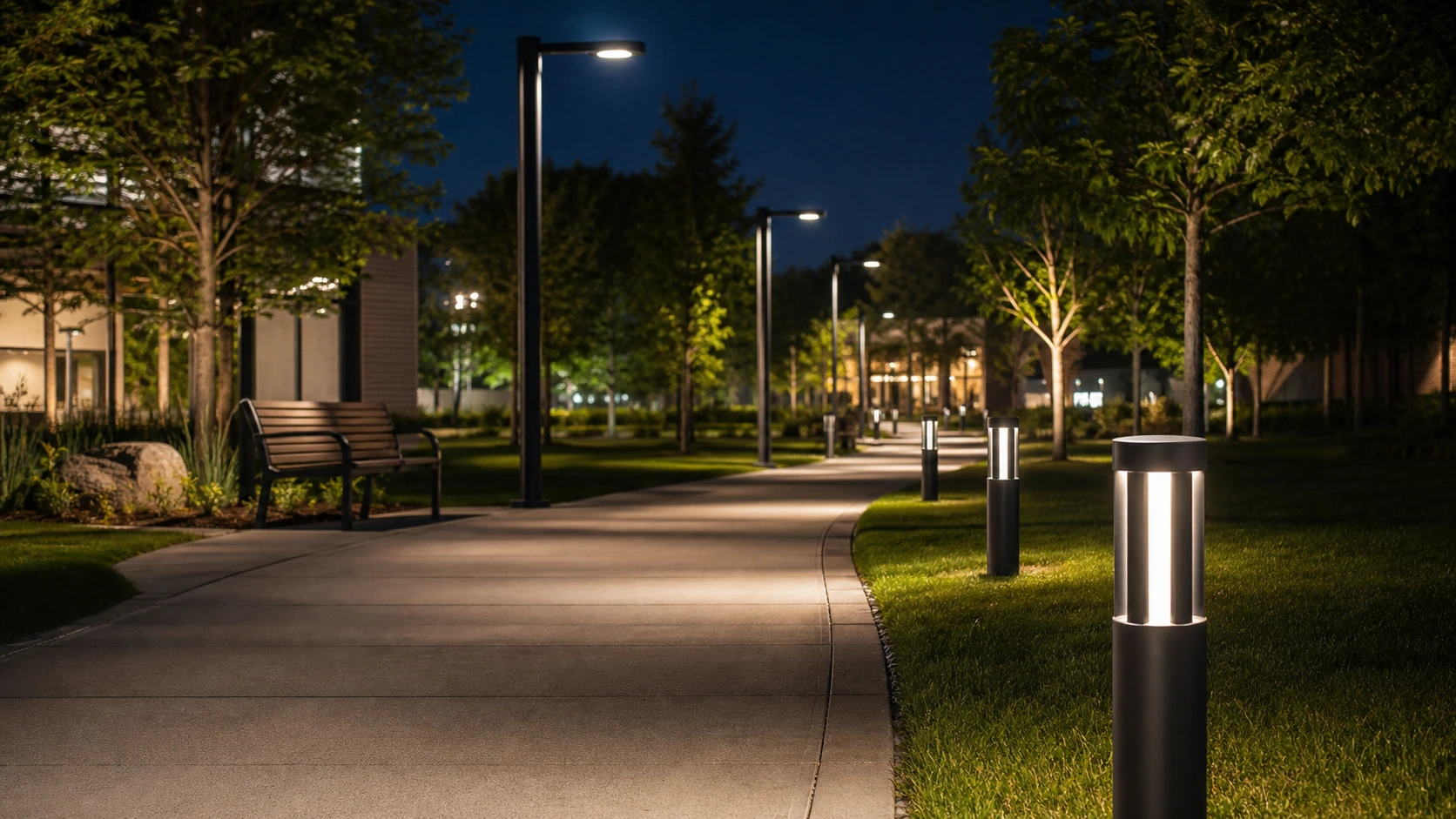 Pedestrian Pathway Lighting real-site reference