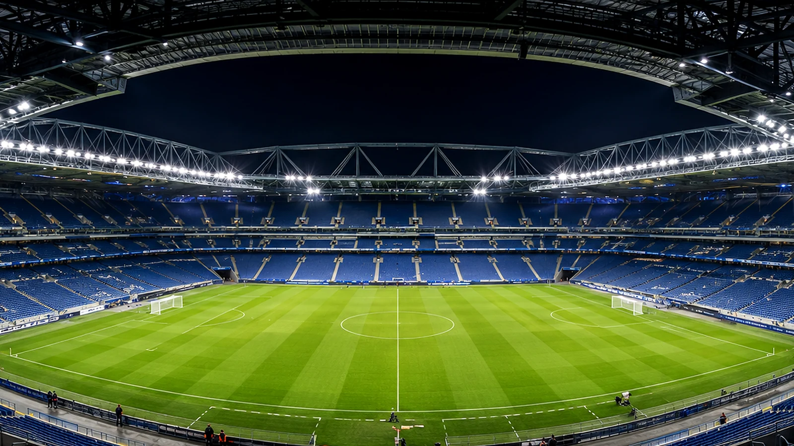 Large stadium viewed from inside, showing a different mounting and observer geometry where shielding decisions must be project-specific