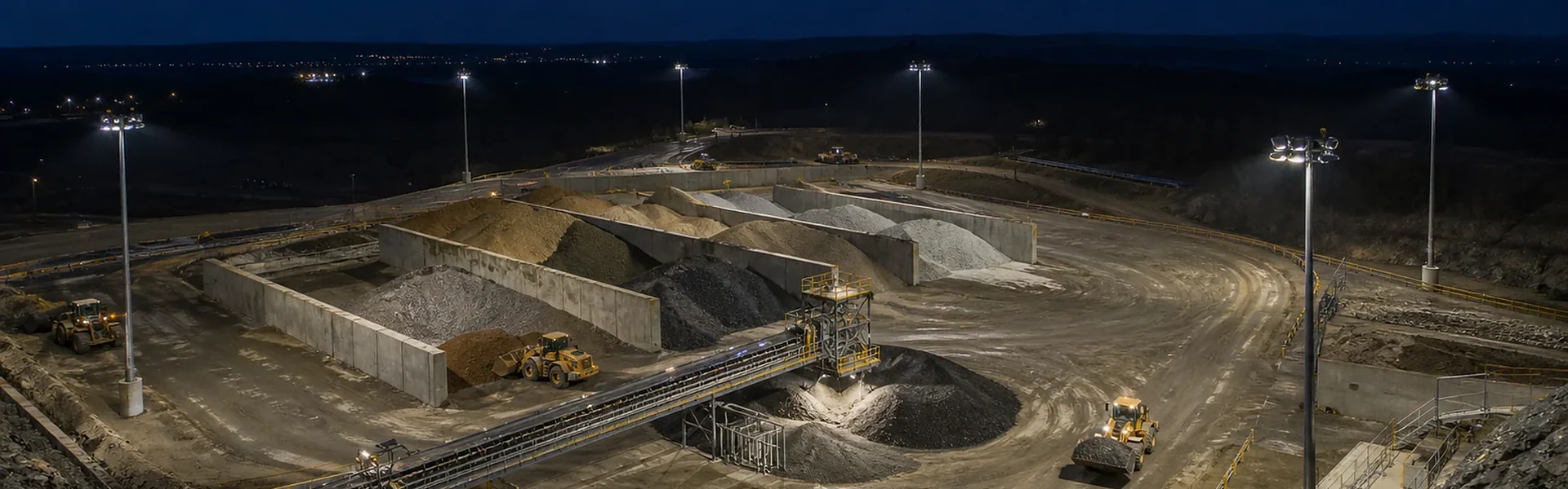 Bulk Material Yard Lighting real-site reference