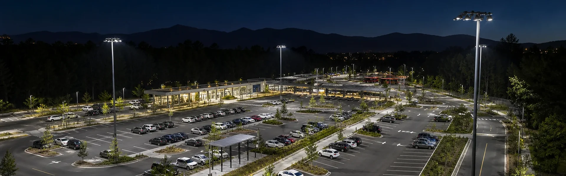 Large Outdoor Parking Lighting real-site reference